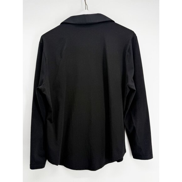 Hinson Wu Donna Black Wing Collar Shirt L - Picture 4 of 6